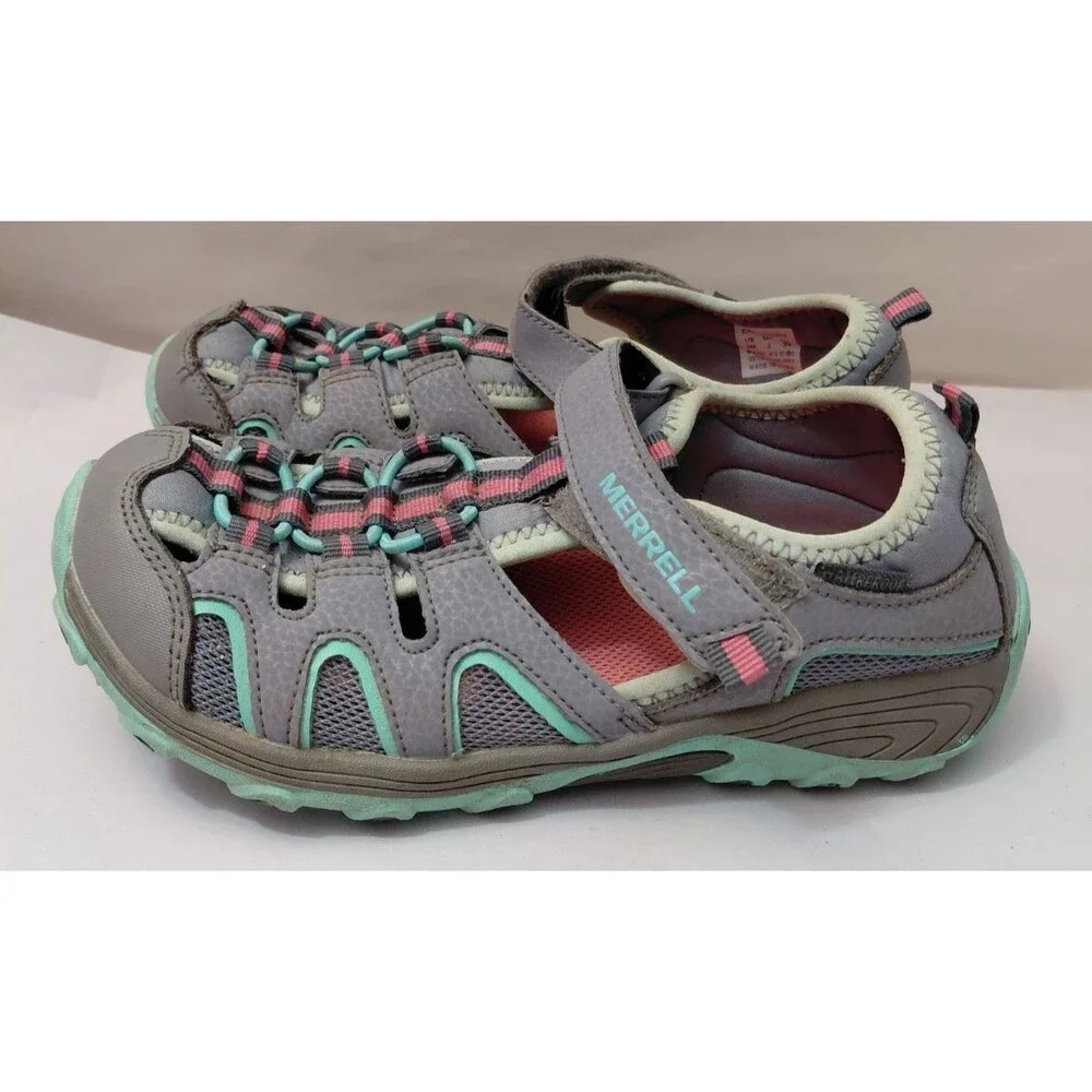Merrell Kids Hydro H2O Hiker Sport Sandal (Gray, Pink and Turquoise) Size 3M